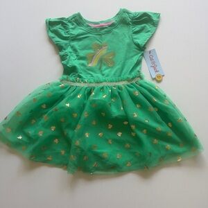 NWT Girl's 3T Shamrock Tulle Dress - Cat & Jack Bright Green (G1)